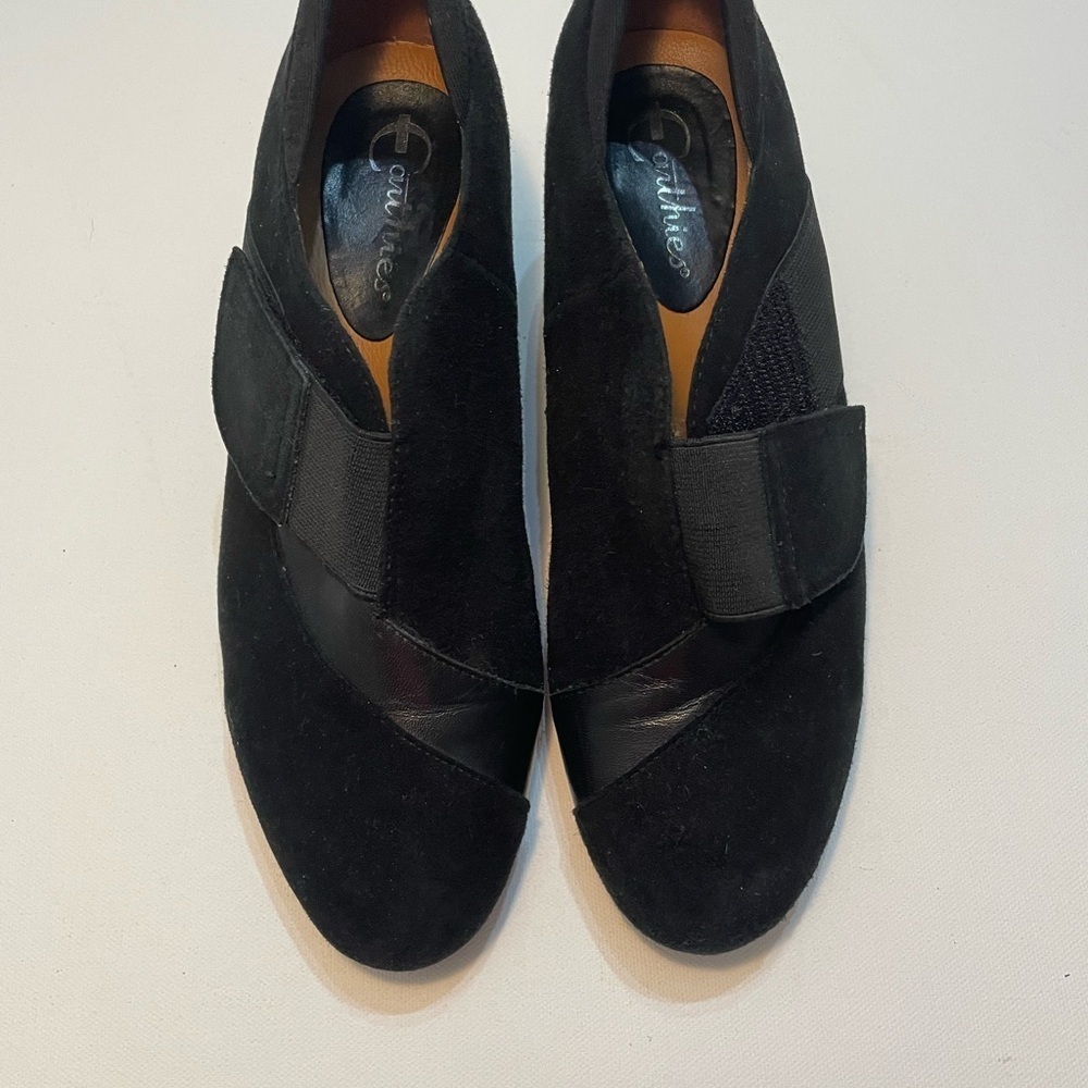 Earthies Black Women's Loafers Wedge 6.5B SB-N